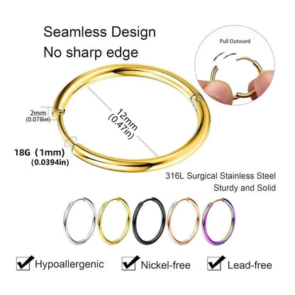 1 Pair Vintage Style Minimalist Round 304 Stainless Steel 18K Gold Plated Stainless Steel Earrings