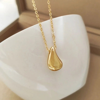 Stainless Steel 18K Gold Plated Minimalist Water Droplets Necklace
