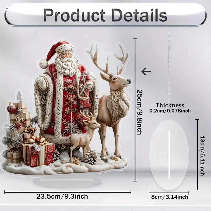 Christmas Minimalist Classic Style Christmas House Santa Claus Snowman Arylic Party Hanging Ornaments Decorations Table Decoration