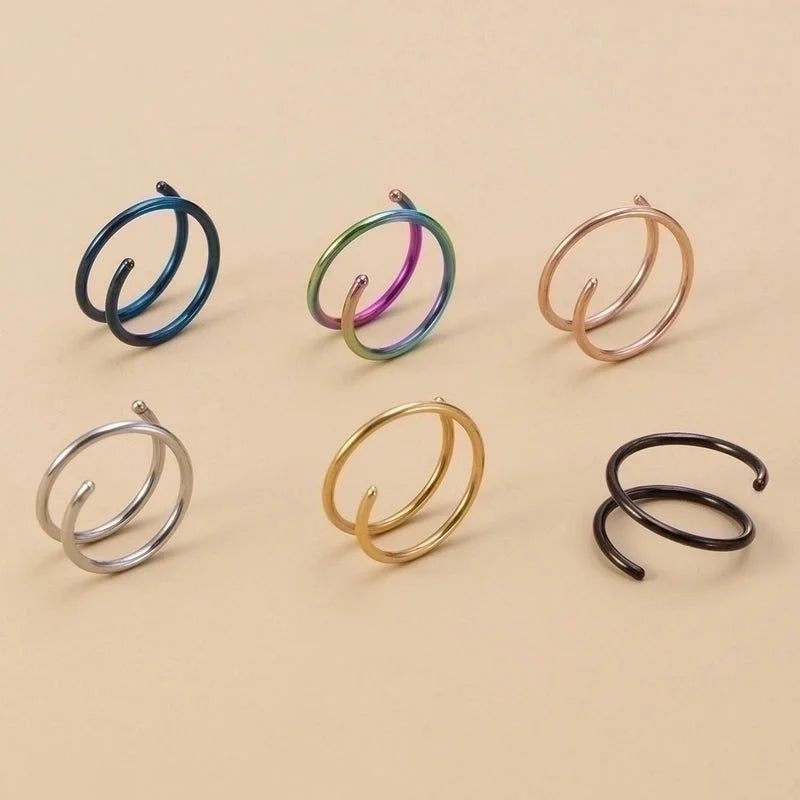 Minimalist Solid Color Stainless Steel Plating Nose Ring 1 Piece