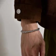 Vintage Style Minimalist Solid Color 304 Stainless Steel Bracelets In Bulk