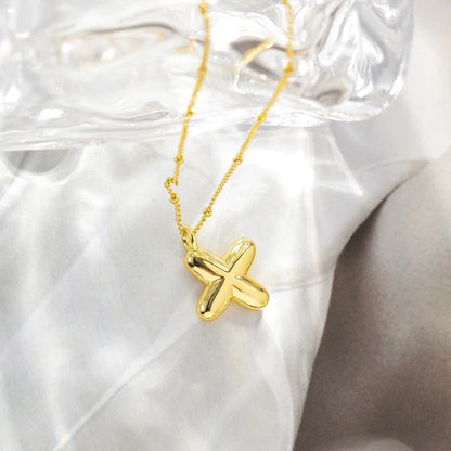 Minimalist Streetwear Letter Copper K Gold Plated Pendant Necklace
