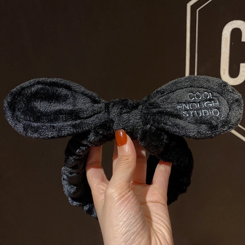 Cat Ears Hair Band Hair Band Korean Plush Internet Celebrity Rabbit Ear Hair Accessories Bow Face Wash Hair Band