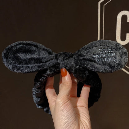 Cat Ears Hair Band Hair Band Korean Plush Internet Celebrity Rabbit Ear Hair Accessories Bow Face Wash Hair Band