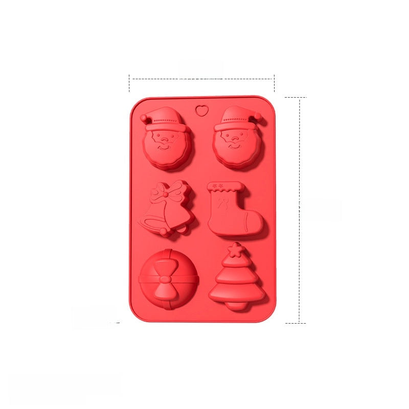 In Stock 6 Even Christmas Silicone Cake Mold DIY Household Kitchen Food Grade Baking Tools Manufacturers