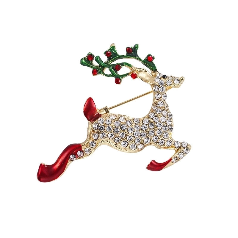 Fashion Pin Christmas Tree Alloy Plating Rhinestones Women'S Brooches