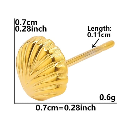 1 Pair Minimalist Round Star Plating 304 Stainless Steel 18K Gold Plated Ear Studs