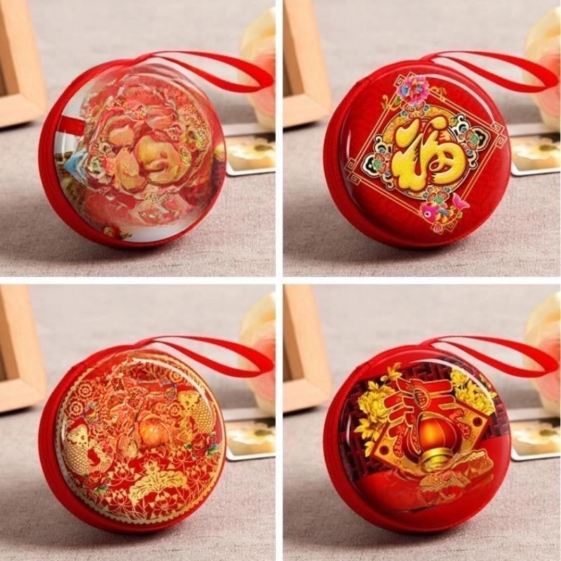 Unisex Santa Claus Tinplate Zipper Coin Purses