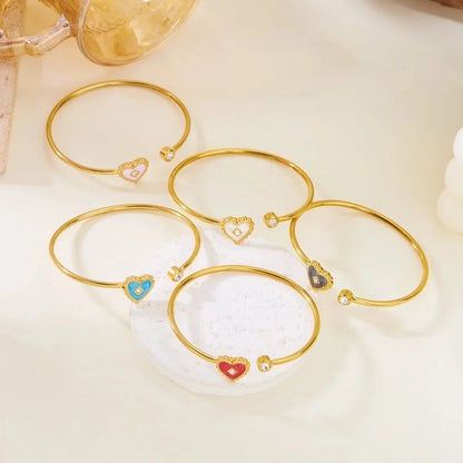 Casual Elegant Lady Heart Shape 304 Stainless Steel Bangle In Bulk