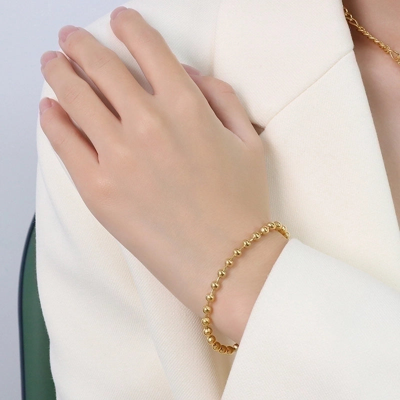 Fashion Geometric 304 Stainless Steel 18K Gold Plated No Inlaid Bracelets In Bulk