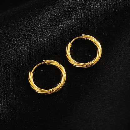 1 Pair Minimalist Geometric Titanium Steel Earrings