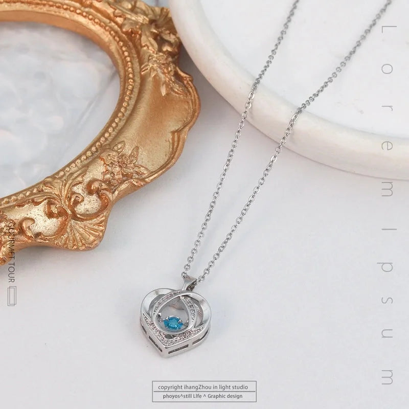 Sweet Minimalist Sun Heart Shape 304 Stainless Steel Copper Pendant Necklace Cable Chain