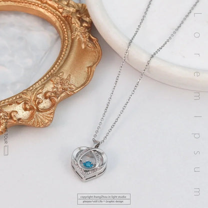 Sweet Minimalist Sun Heart Shape 304 Stainless Steel Copper Pendant Necklace Cable Chain