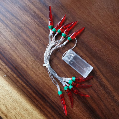 LED Red Pepper Colored Lights String Lights Flashing Lights New Year Christmas Holiday Decorative Atmosphere Lights New Year Home Layout Lighting