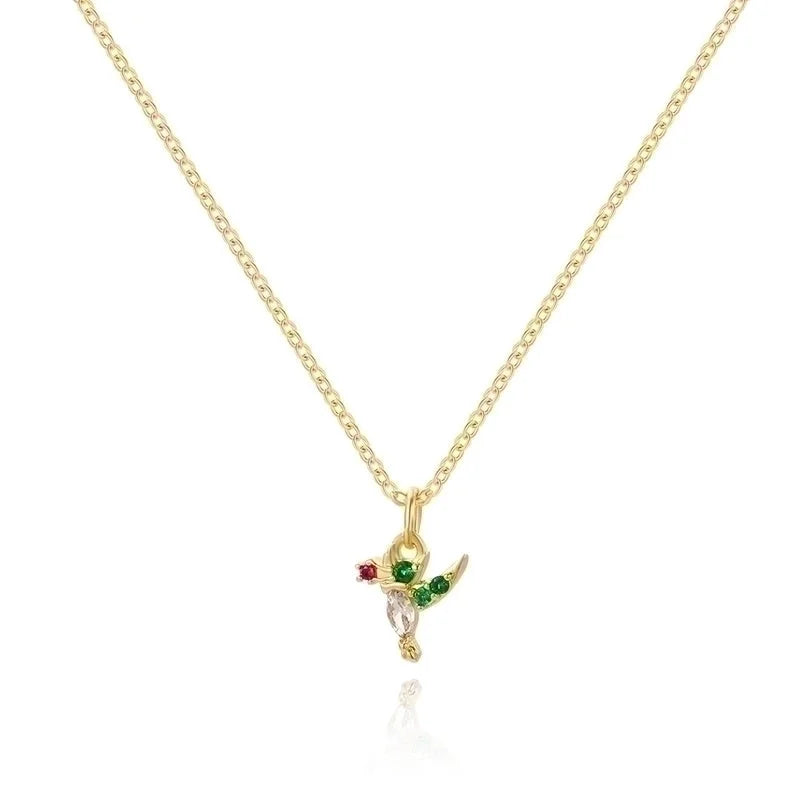 Cartoon Style Cartoon Character Copper Plating Inlay Zircon 18k Gold Plated Pendant Necklace