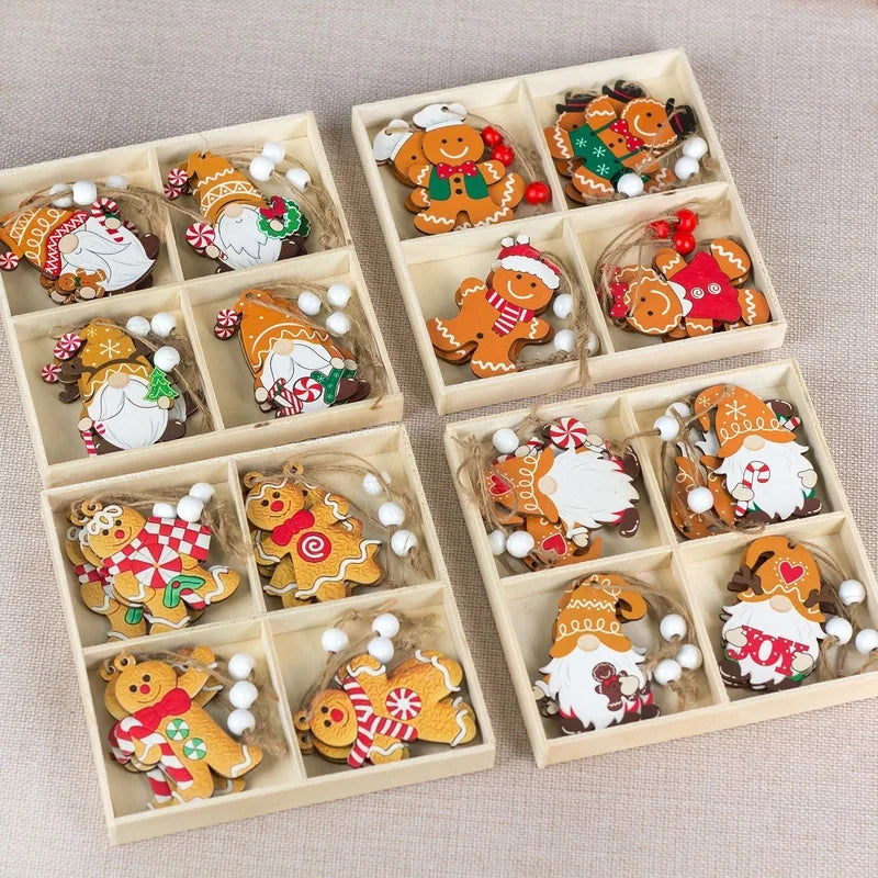 Christmas Cartoon Style Cute Gingerbread Doll Wood Festival Hanging Ornaments Decorations Hanging Ornaments