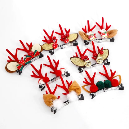 Christmas Cartoon Style Bell Snowman Antlers Plastic