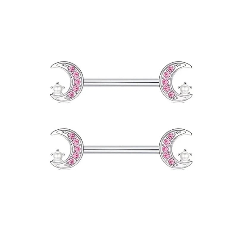 1 Pair Nipple Rings & Studs Minimalist Geometric Heart Shape 304 Stainless Steel Copper Plating Nipple Rings & Studs