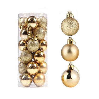 Factory In Stock 24Pcs Christmas Plastic Colored Ball Barrel Shopping Mall Holiday Party Pendant Christmas Tree