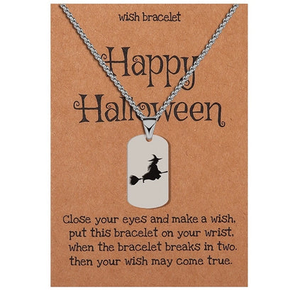 Minimalist Classic Style Halloween Pattern 304 Stainless Steel Pendant Necklace