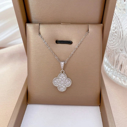 Fashion Geometric Titanium Steel Copper Plating Artificial Diamond Necklace