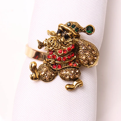 Cute Christmas Tree Santa Claus Alloy Napkin Rings 1 Set Of 6