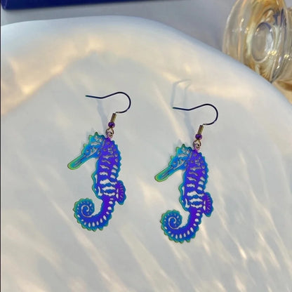 1 Pair Minimalist Classic Style Color Block Patchwork 304 Stainless Steel Drop Earrings