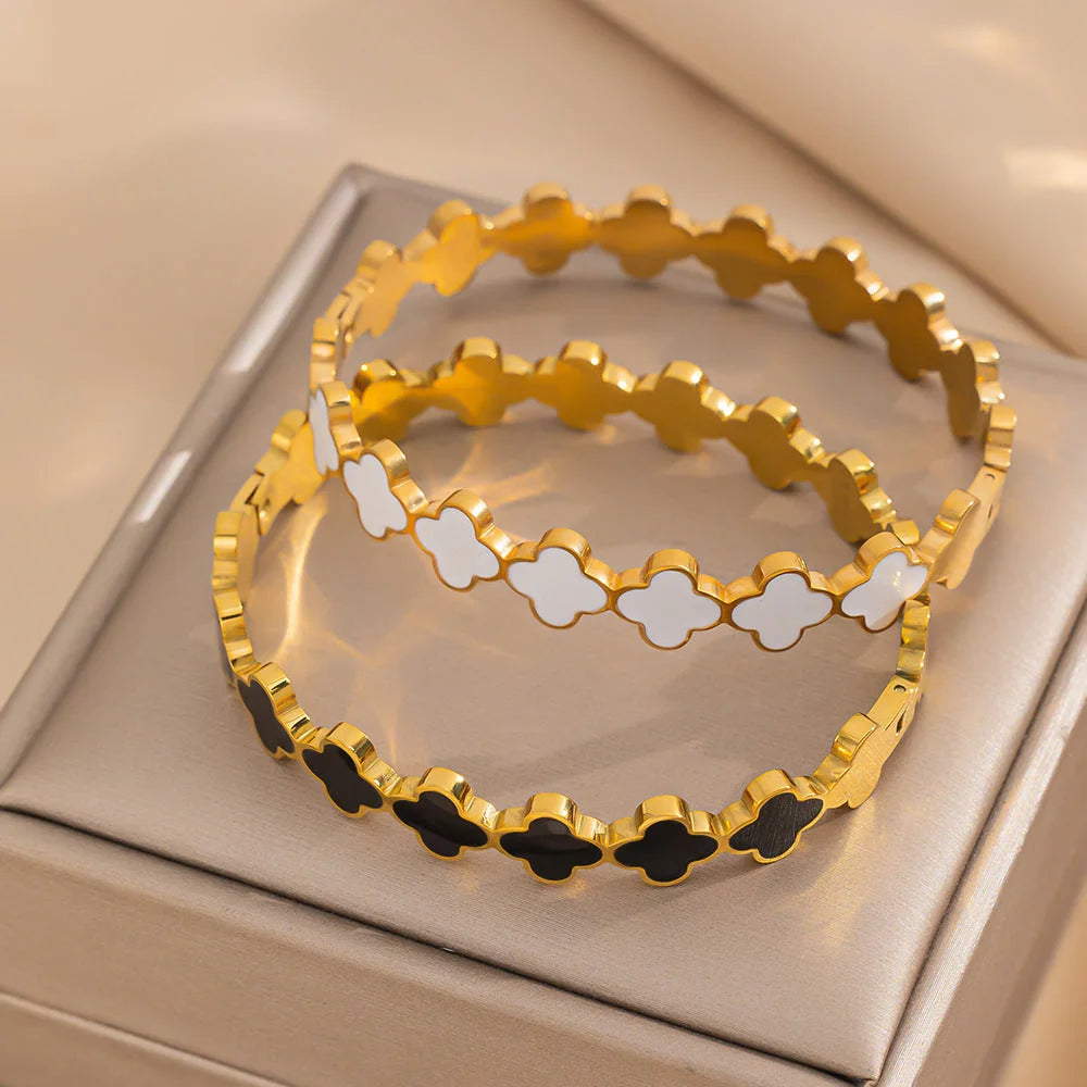 Ellipse Titanium Steel Electroplating Bangles