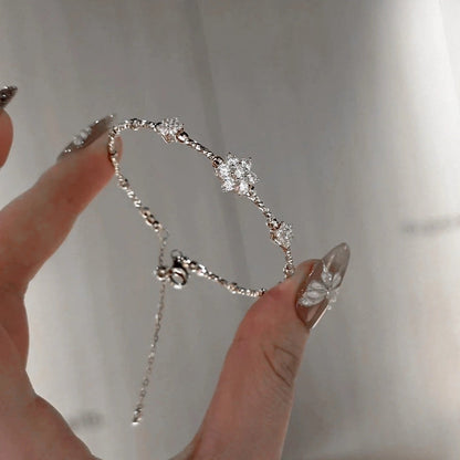 Elegant Lady Four Leaf Clover Flower Copper Mixed Metal Rings Bracelets Necklace