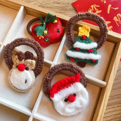 Christmas Cute Kid'S Christmas Tree Santa Claus Alloy Hair Clip Hair Band Hair Tie