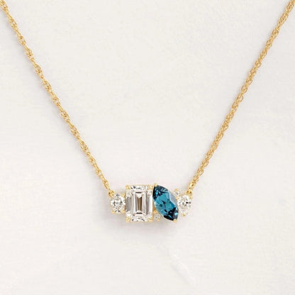 Casual Minimalist Commute Square Oval Horse Eye 304 Stainless Steel Zircon 16K Gold Plated Inlay Pendant Necklace