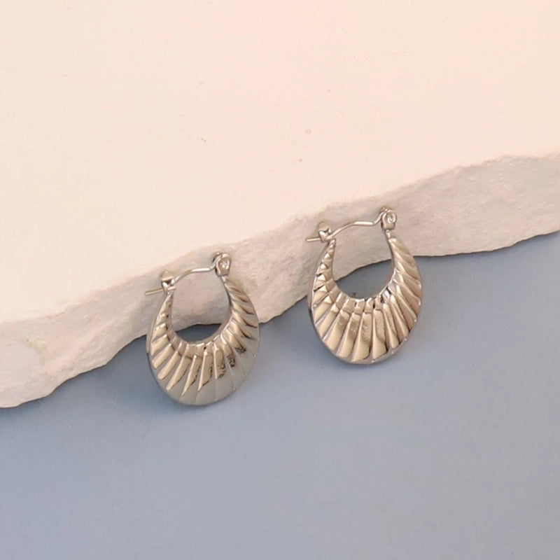 1 Pair Minimalist Round Square Heart Shape 304 Stainless Steel Earrings