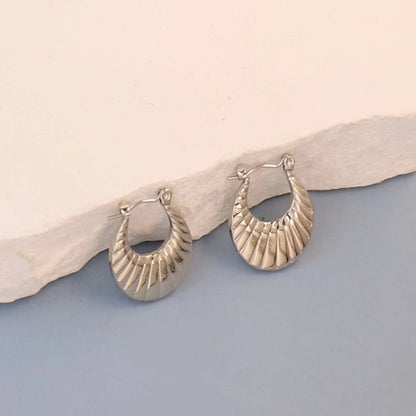 1 Pair Minimalist Round Square Heart Shape 304 Stainless Steel Earrings