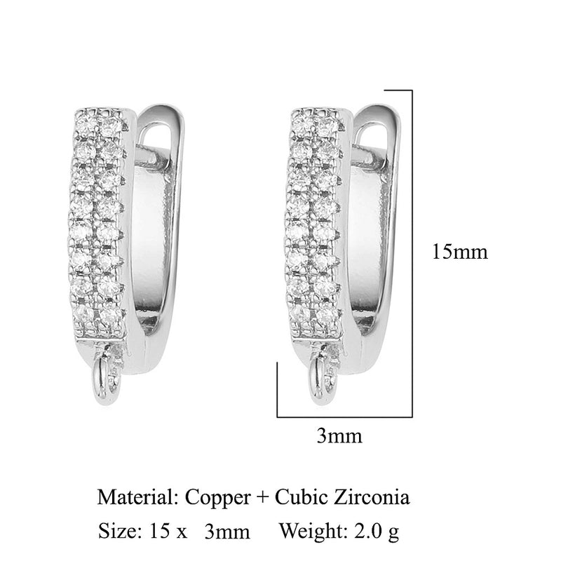 1 Pair Minimalist Solid Color Inlay Copper Zircon Earrings