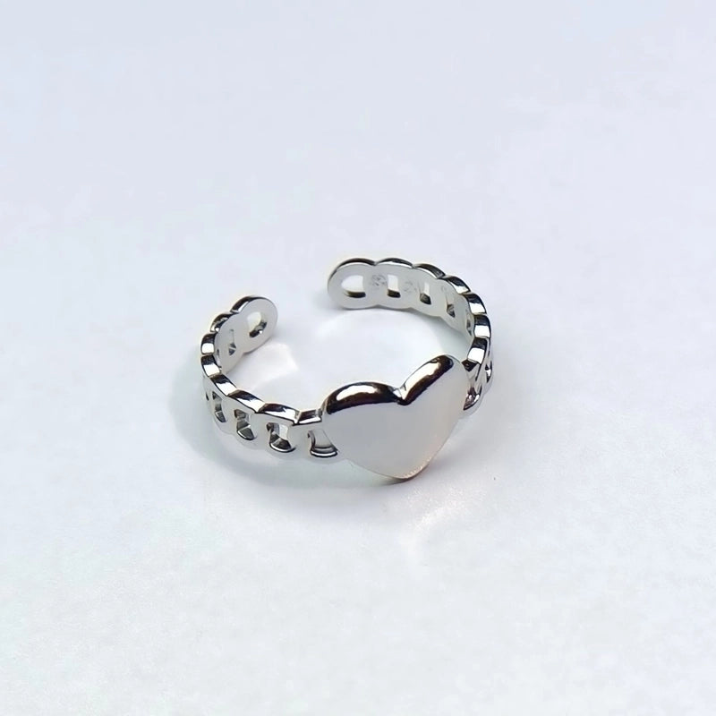 Minimalist Heart Shape Titanium Steel Open Rings