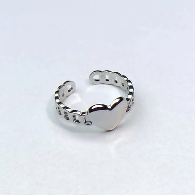 Minimalist Heart Shape Titanium Steel Open Rings