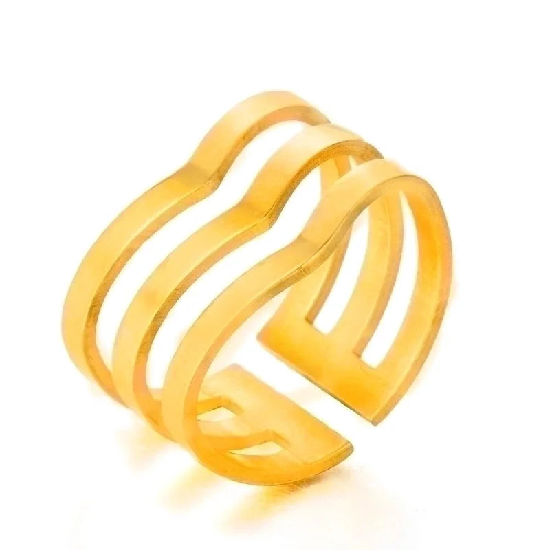 Minimalist Geometric Stainless Steel Open Rings