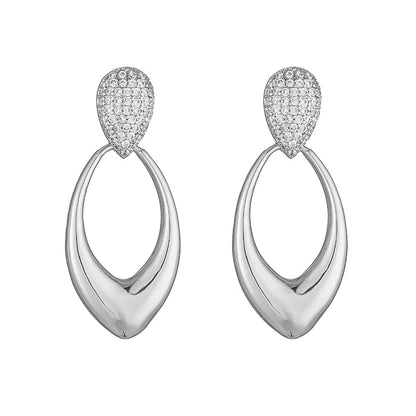 1 Pair Vintage Style Minimalist C Shape Oval Twist Plating Copper 18k Gold Plated Earrings