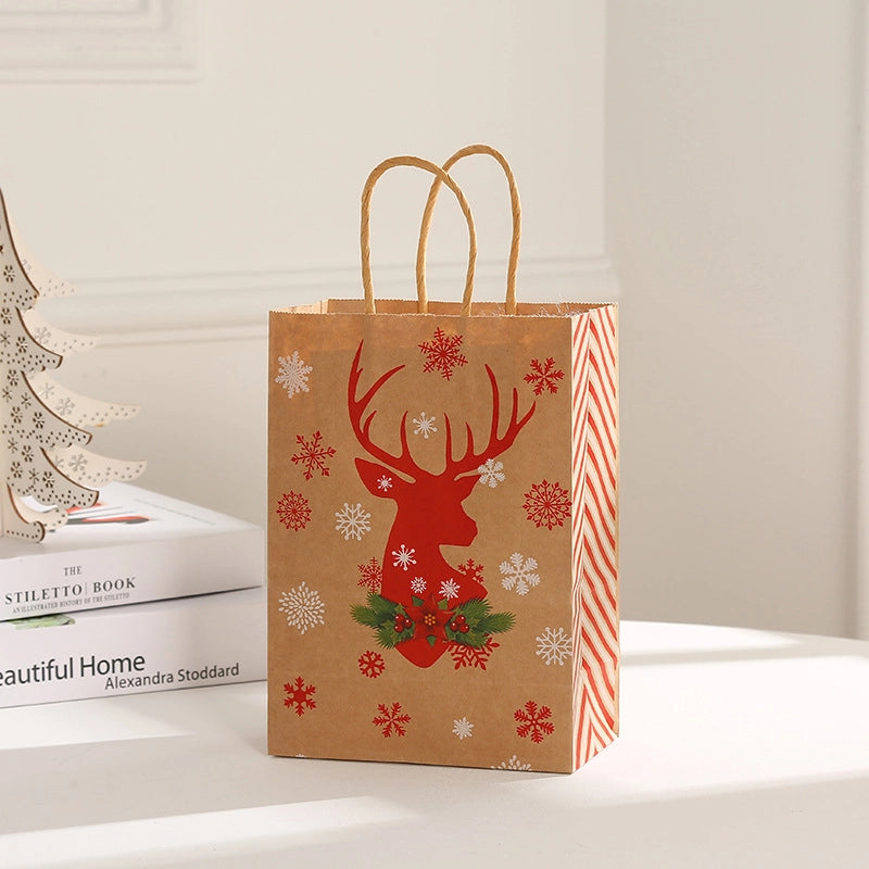 Christmas Cute Christmas Hat Christmas Tree Elk Kraft Paper Daily Gift Bags
