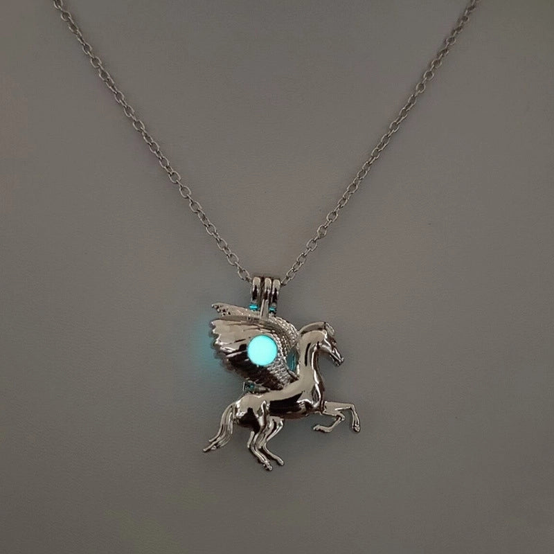 Luminous Hollow Diy Cage Christmas Tree Women's Necklace