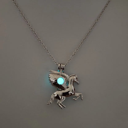 Luminous Hollow Diy Cage Christmas Tree Women's Necklace