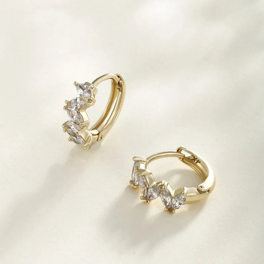 6 Pieces XUPING Minimalist Geometric Plating Copper Artificial Gemstones 18K Gold Plated Earrings