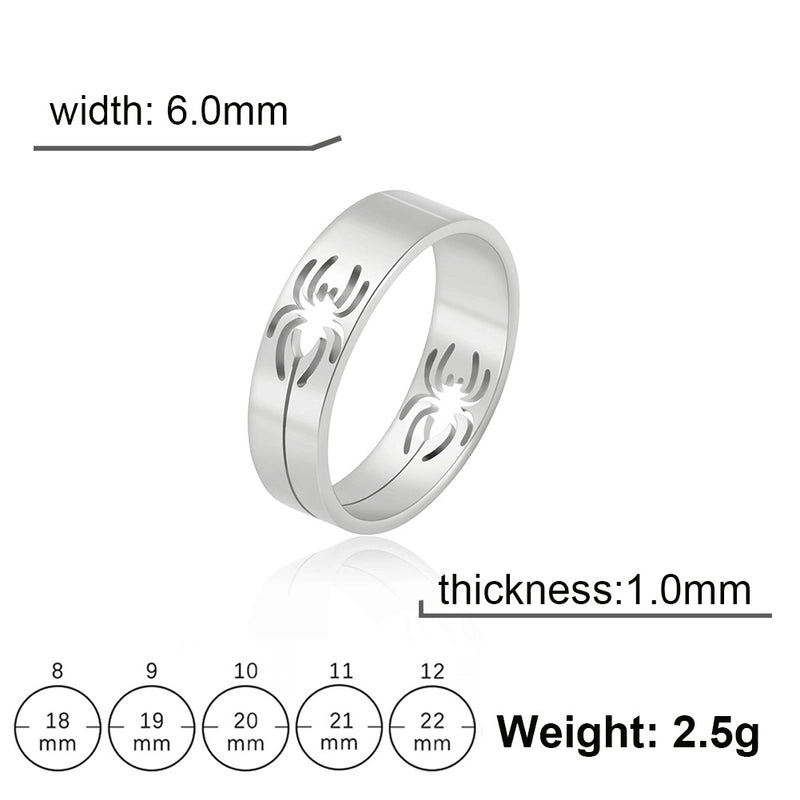Casual Minimalist Spider Stainless Steel Plating Halloween Unisex Rings