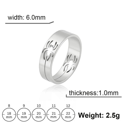 Casual Minimalist Spider Stainless Steel Plating Halloween Unisex Rings