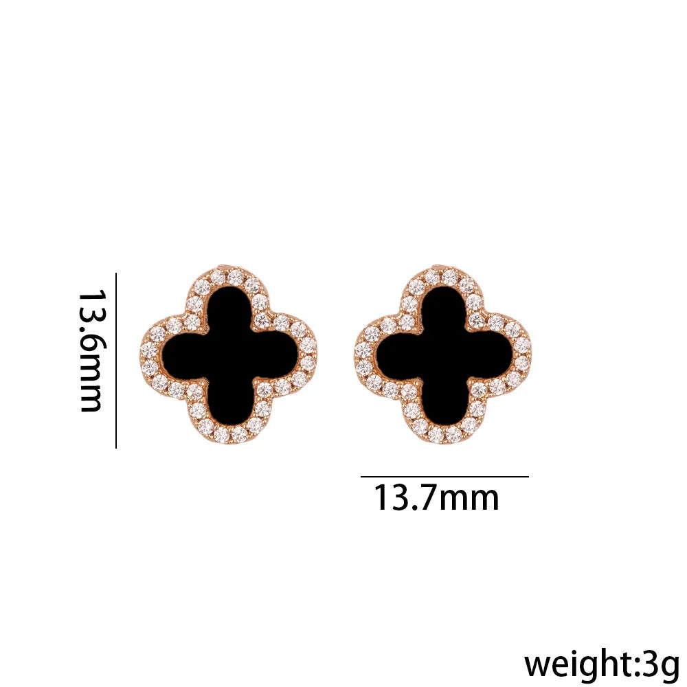 Geometric Titanium Steel 18K Gold Plated Stud Earrings