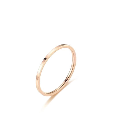 Minimalist Solid Color Titanium Steel 18K Gold Plated Polishing Plating Rings