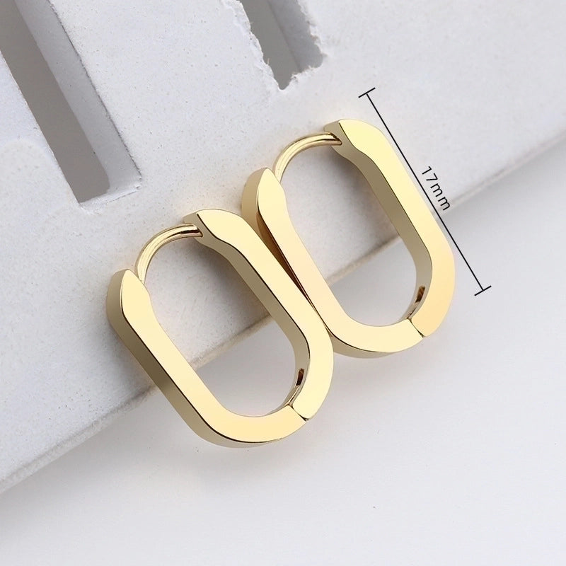 1 Pair Minimalist Triangle Hexagon Plating 304 Stainless Steel 18K Gold Plated Stainless Steel Earrings