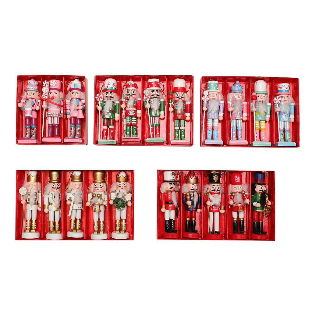 Walnut Soldier Wooden Ornament Christmas Ornament Small Gift Christmas Display Window Desktop Ornament