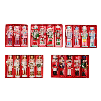 Walnut Soldier Wooden Ornament Christmas Ornament Small Gift Christmas Display Window Desktop Ornament