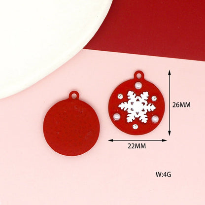 10 PCS/Package 17 * 21mm 17 * 22mm 19 * 24mm Alloy Rhinestones Penguin Christmas Tree Snowman Pendant Jewelry Accessories